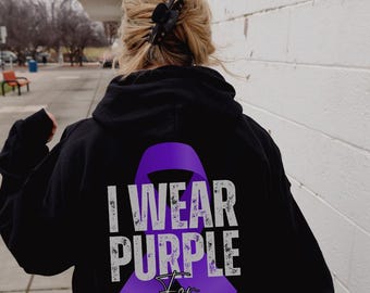 Sweat à capuche personnalisé sensibilisation aux surdoses, sweat à capuche commémoratif personnalisé, sweat-shirt In Loving Memory, sweat à capuche ruban mauve, sweat à capuche pour la récupération d'une dépendance