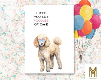 Ik hoop dat je poedels van cake verjaardagskaart krijgt