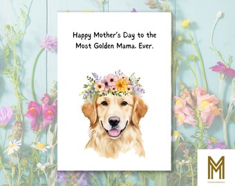 Happy Mother's Day Card, Golden Retriever Mom Card, Pet Mom, Dog Mom, Digital Dog Mom Card, Digitale Moederdagkaart, Digitale Downloadkaart