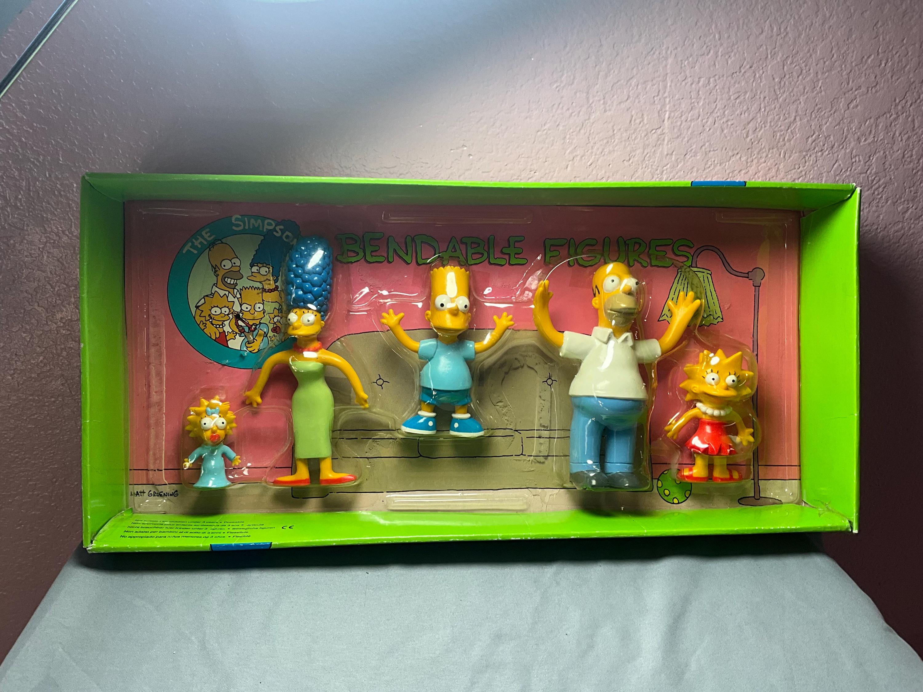 Vintage the Simpsons Bendable Figures. 1990 New in Box