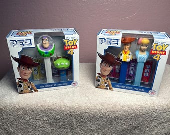 2019 Disney Toy Story 4 set of 2 duos Pez. Buzz Lightyear and Alien. Woody and BoPeep. Collectible. (610)