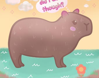 Confused Capybara Sticker