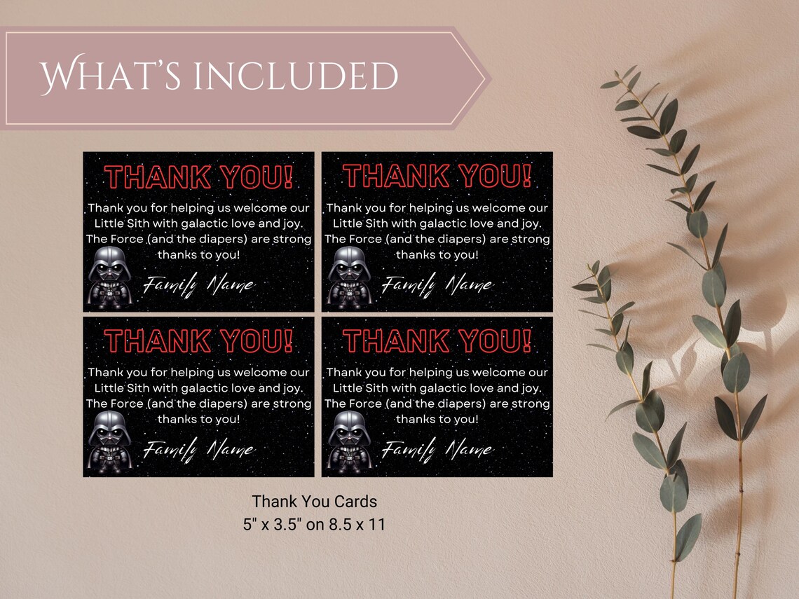 Editable Star Wars Baby Sith Baby Shower Invitation Template, Darth ...