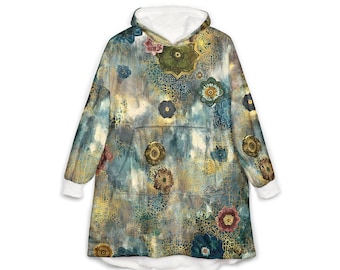 Manta con capucha unisex, manta extragrande y usable, talla única, capa con capucha para sóftbol al aire libre, diseño inspirado en Klimt.