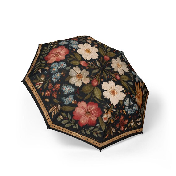 Parapluie Vitrail Vintage Automatique – Transparent, Protection UV, Cadre Fibre De Verre, Ouverture Auto, 100 Cm, Pour Femmes Et Filles