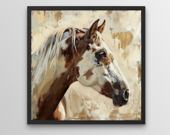 Wild Horse Wall Art for Horse Lovers, Digital Print, Abstract Horse Art, Equestrian Art, Horse Painting,Downloadable Art, Horse Illustration