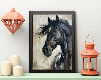 Wild Horse Wall Art for Horse Lovers, Digital Print, Abstract Horse Art, Equestrian Art, Horse Painting,Downloadable Art, Horse Illustration