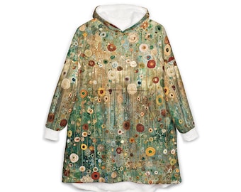 Manta con capucha unisex, manta extragrande y usable, talla única, capa con capucha para sóftbol al aire libre, diseño inspirado en Klimt.