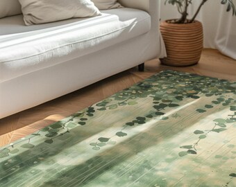 Gustav Klimt Inspired Area Rug, Low Pile, Funky, Colorful
