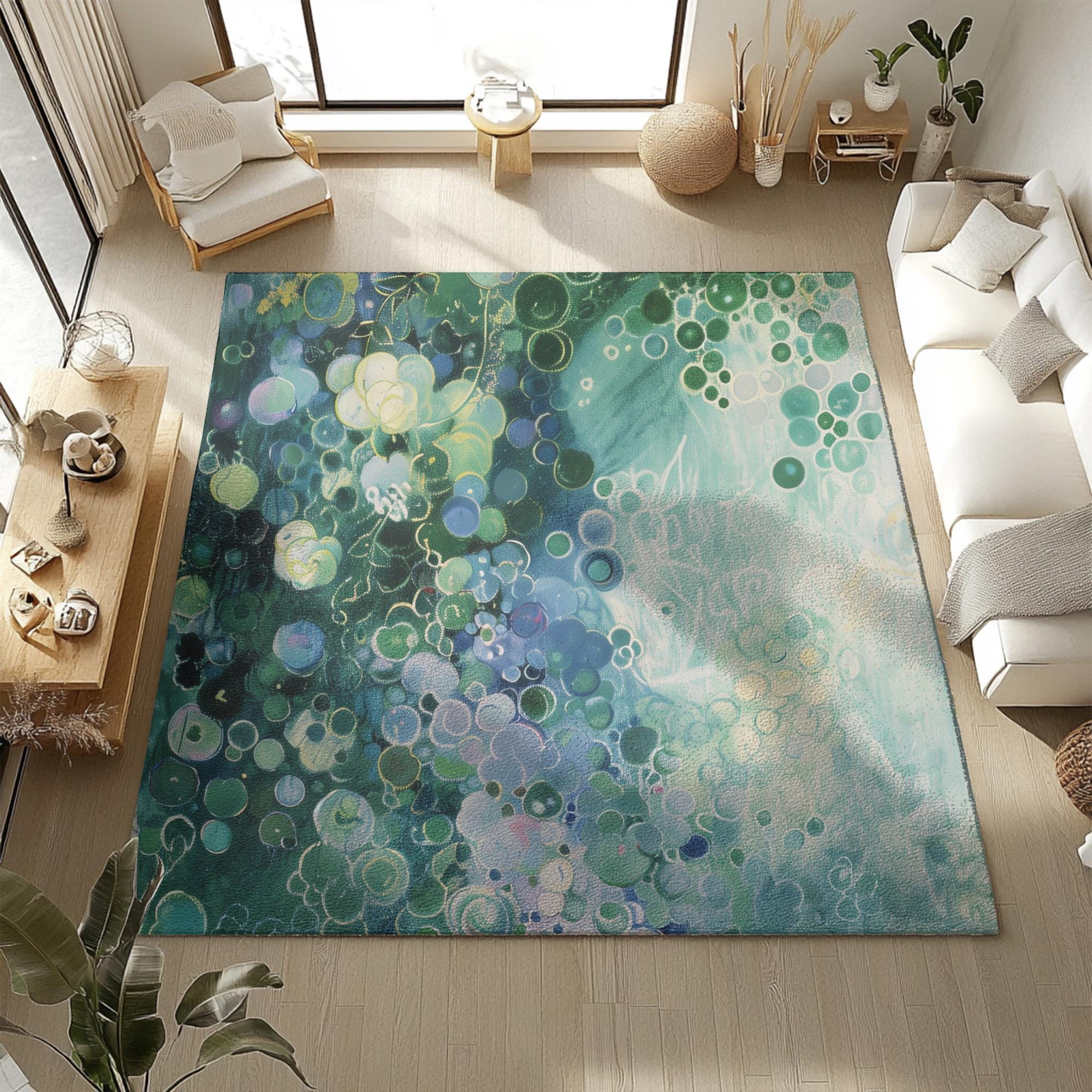 Gustav Klimt Inspired Area Rug, Funky, Colorful, & Unique Area