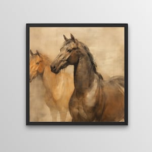 Wild Horse Wall Art for Horse Lovers, Digital Print, Abstract Horse Art, Equestrian Art, Horse Painting,Downloadable Art, Horse Illustration
