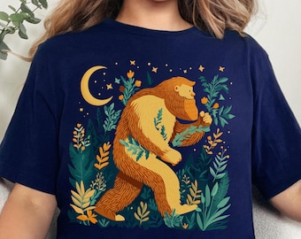 Bigfoot Unisex Tee, Sasquatch Shirt, Funny Cryptid T-Shirt, Folklore Gift, Yeti Gifts, Believe, Cryptozoology Shirt, White Elephant Gift