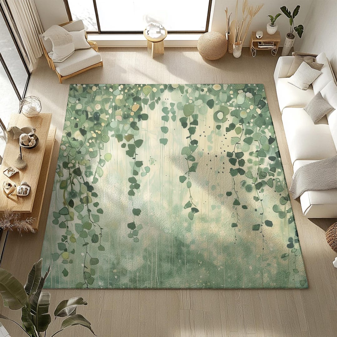 Gustav Klimt Inspired Area Rug, Low Pile, Funky, Colorful