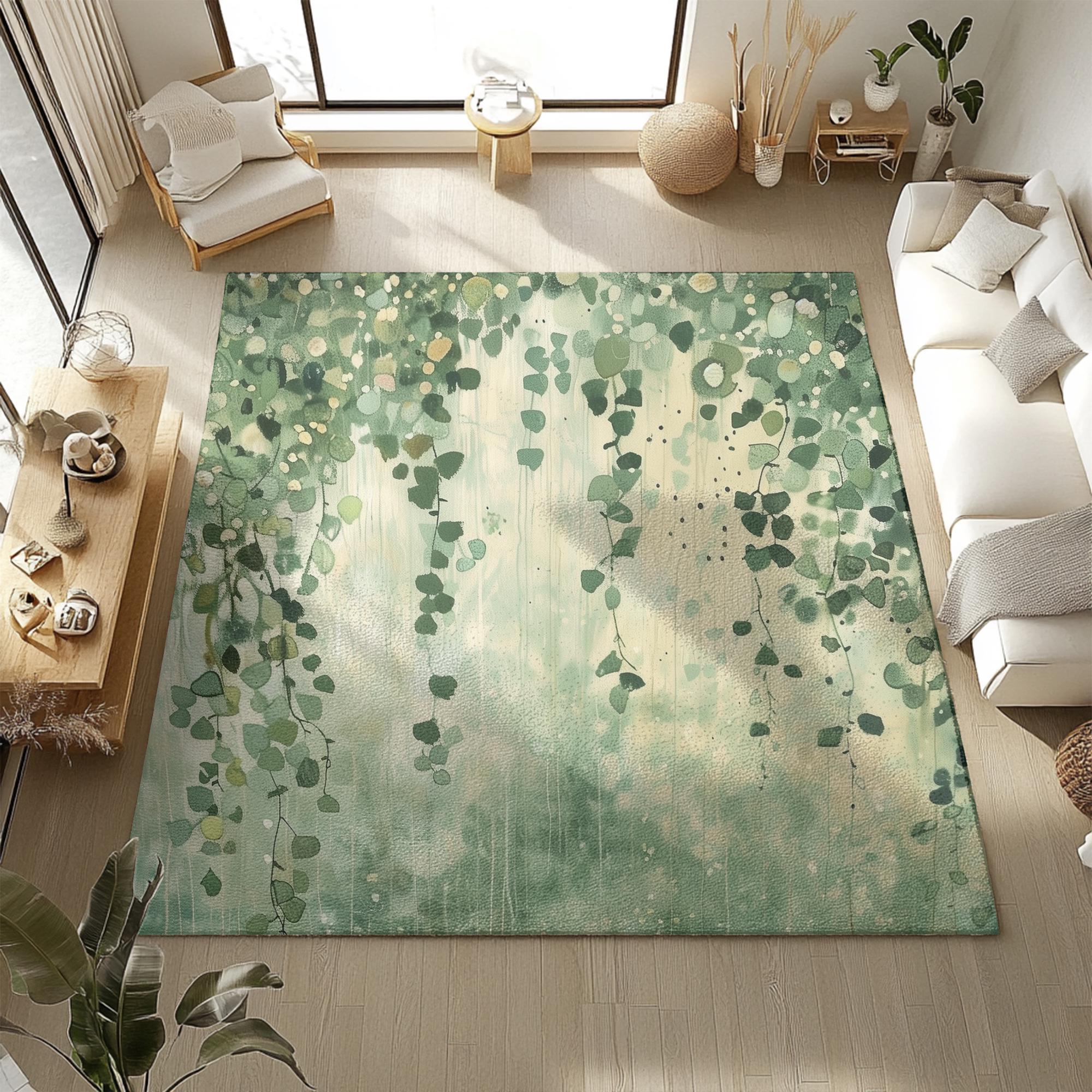 Gustav Klimt Inspired Area Rug, Low Pile, Funky, Colorful