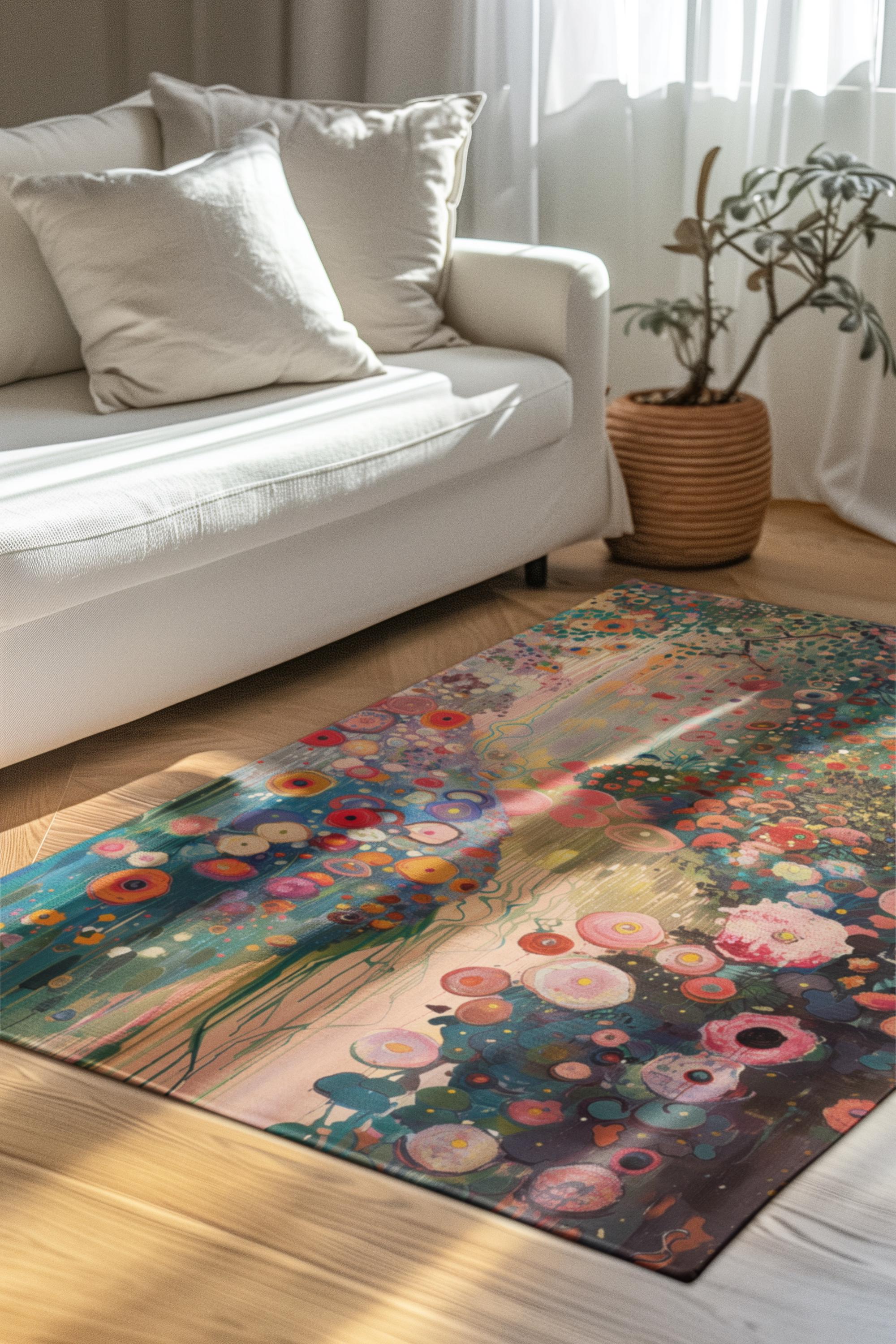 Gustav Klimt Inspired Area Rug, Funky, Colorful, & Unique Area Rugs ...
