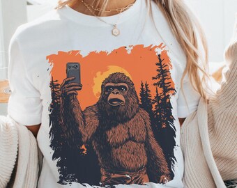 Bigfoot Unisex Tee, Sasquatch Shirt, Funny Cryptid T-Shirt, Folklore Gift, Yeti Gifts, Believe, Cryptozoology Shirt, White Elephant Gift