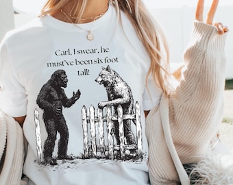 Bigfoot Werewolf Unisex Tee, Sasquatch Shirt, Funny Cryptid T-Shirt, Folklore Gift, Outdoor Hiking Top, Retro Vintage Style, Yeti