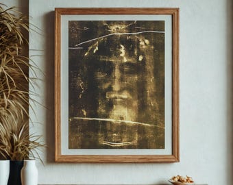 Grabtuch von Turin Fine Art Poster, Christliche Wandkunst, Jesus Gemälde, das Gesicht von Jesus, Haus Büro Dekor, Geschenk für Pastor