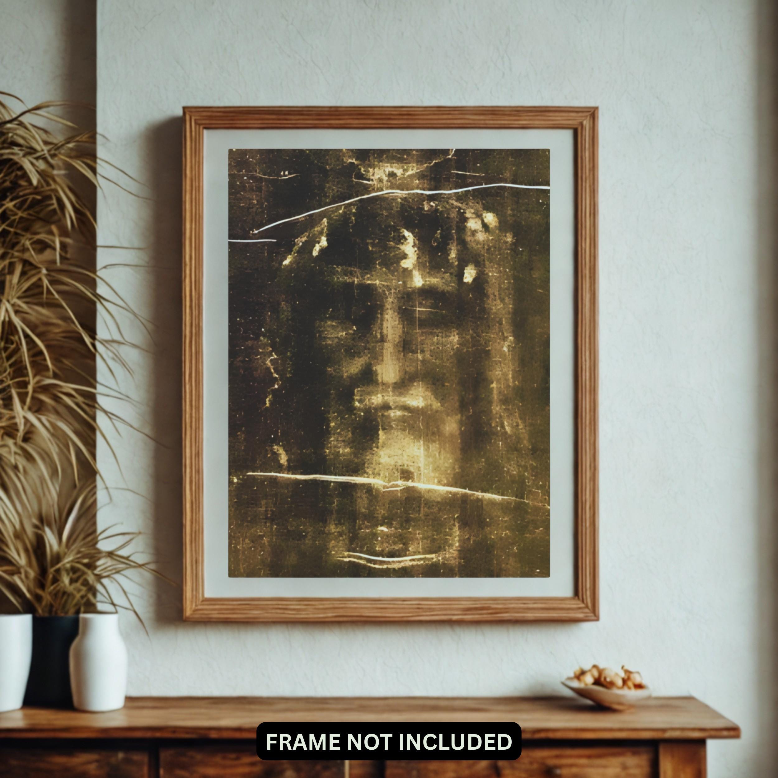 Shroud of Turin Fine Art Poster, Christian Wall Art Print, Jesus