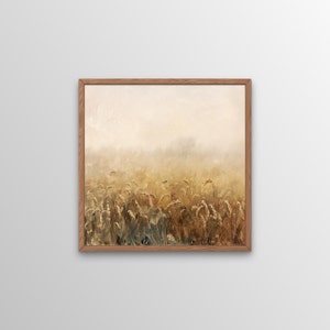 Wheat Field Wall Art, Digital Print, Elegant Printable Wall Art, Farmhouse Décor, Vintage Landscape Painting