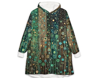 Manta con capucha unisex, manta extragrande y usable, talla única, capa con capucha para sóftbol al aire libre, diseño inspirado en Klimt.