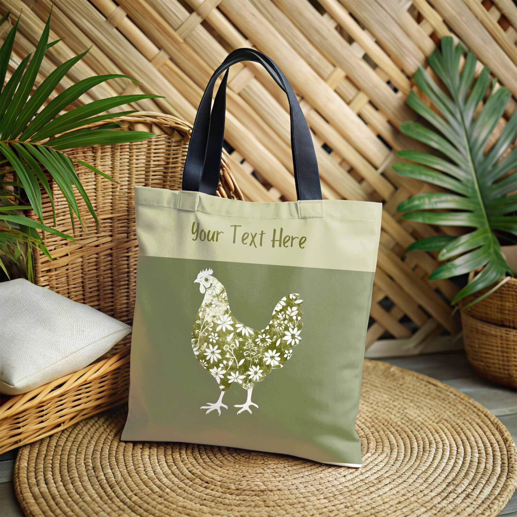 Customized Tote Bag (AOP), Chicken Theme, Personalized With Your