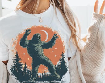Bigfoot Unisex Tee, Sasquatch Shirt, Funny Cryptid T-Shirt, Folklore Gift, Yeti Gifts, Believe, Cryptozoology Shirt, White Elephant Gift