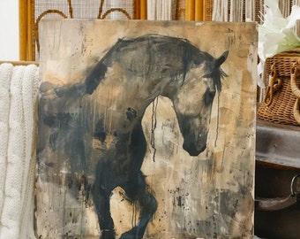 Wild Horse Wall Art for Horse Lovers, Digital Print, Abstract Horse Art, Equestrian Art, Horse Painting,Downloadable Art, Horse Illustration