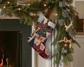 Festlicher Weihnachtsbaumstrumpf, 11" x 17" Fleece, Weihnachtsbaum-Design mit Steppoptik, Weihnachtsgeschenke, Geschenk für Mama