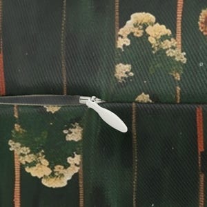Cojín lumbar de poliéster hilado, 51 x 35,5 cm (20" x 14"), inspirado en Klimt, cojín bohemio botánico verde con relleno, cojín decorativo de naturaleza, n.° 143 imagen 4