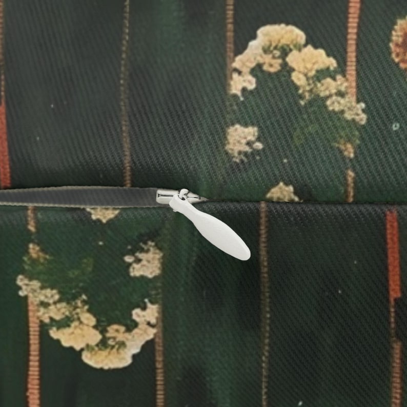 Cojín lumbar de poliéster hilado, 51 x 35,5 cm (20" x 14"), inspirado en Klimt, cojín bohemio botánico verde con relleno, cojín decorativo de naturaleza, n.° 143 imagen 4