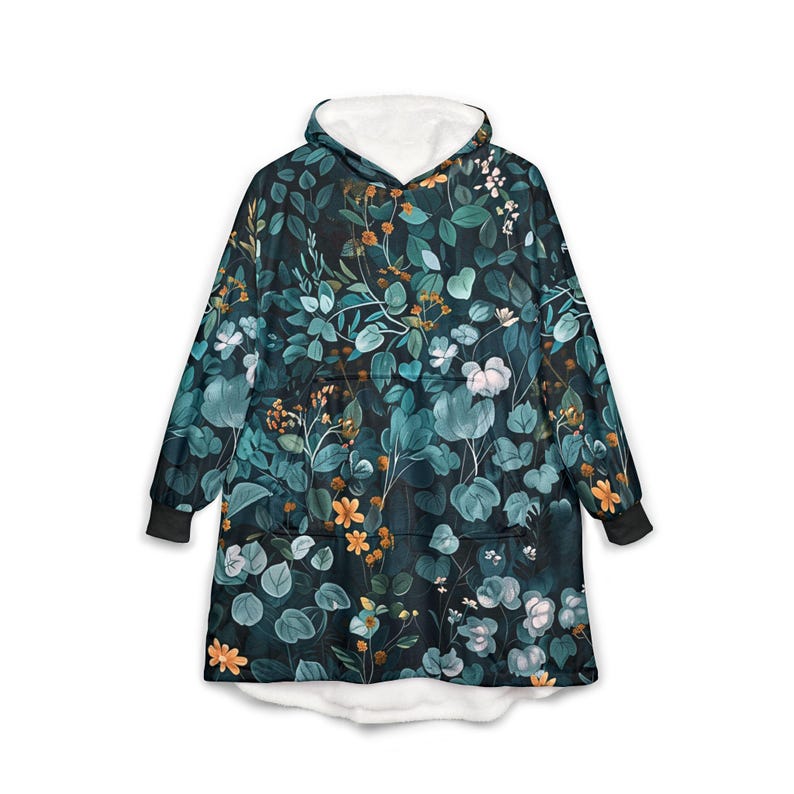 Unisex Kapuzendecke, übergroße tragbare Hoodie-Decke, Einheitsgröße, Outdoor-Softball-Kuschel-Hoodie-Umhang, Klimt-inspiriertes Design Bild 3