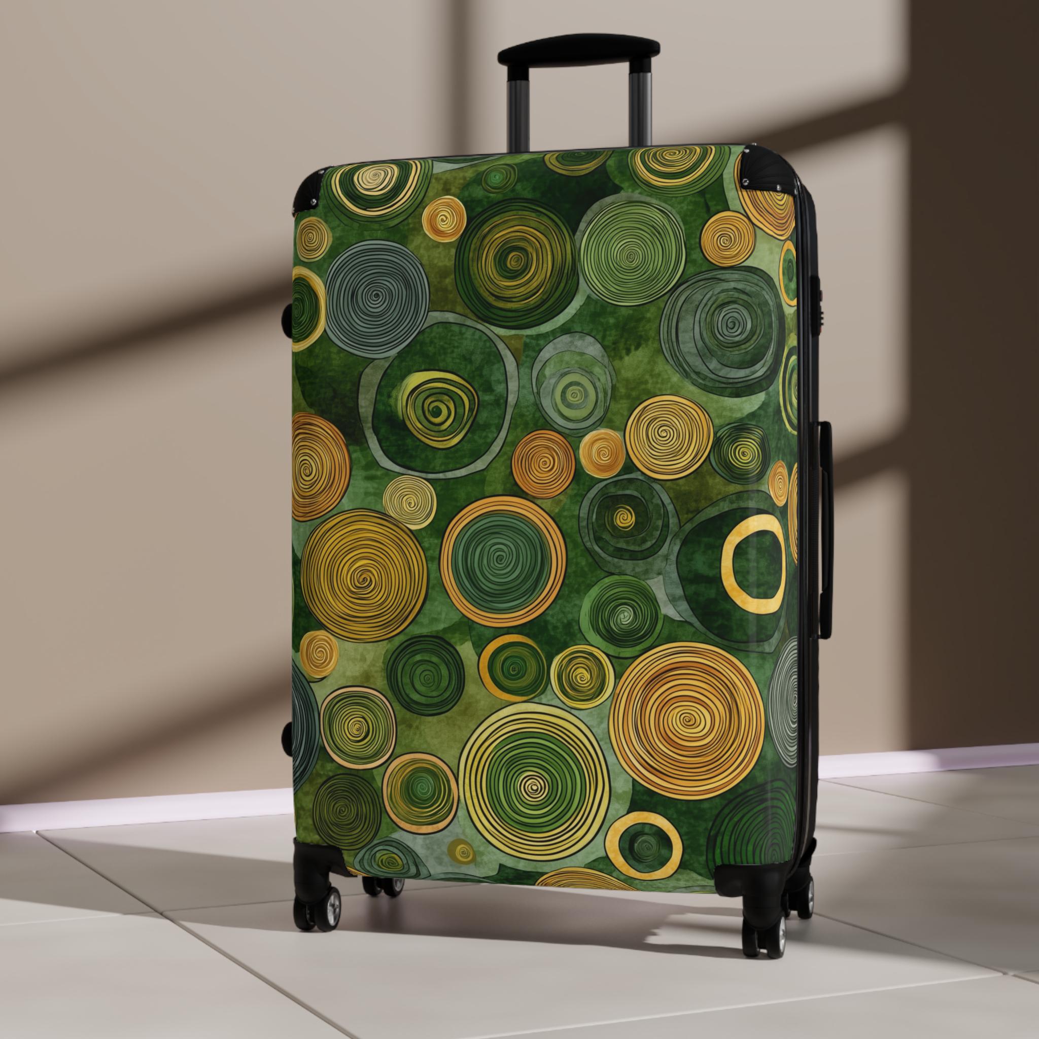 Gustav Klimt Inspired Suitcase, Bright and Colorful Floral Luggage
