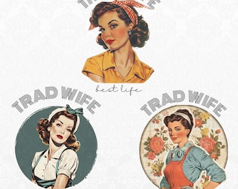 Zestaw artystyczny „Trade Wife” do pobrania w wersji cyfrowej, prezent dla żony, prezent dla prawdziwej gospodyni domowej