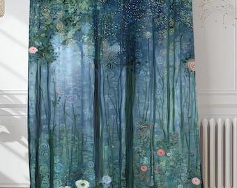 Blackout Window Curtain (1 Panel), 50" x 84", Rod Pocket, Gustav Klimt Inspired Home Décor 153B