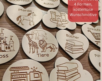 Children's room organization Ikea Trofast, wooden discs, toy storage, sign organization - individual designs possible