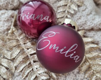 Personalized Christmas bauble with engraving - Christmas tree ornament with name, 6 cm, in various colors and designs - Tree bauble