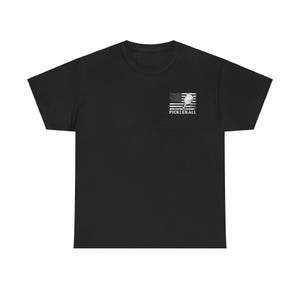 Unisex T-Shirt with American Flag & Pickleball Paddle Pocket Design - Patriotic Pickleball World, Comfort Colors for Sports Fans