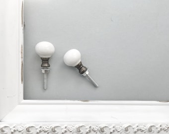 Ceramic White Round Knob Traditional Knob, Small Knob, Dresser Knob, Cabinet Knob, Dresser Knob, Traditional Knob, White Beach Knob Petite
