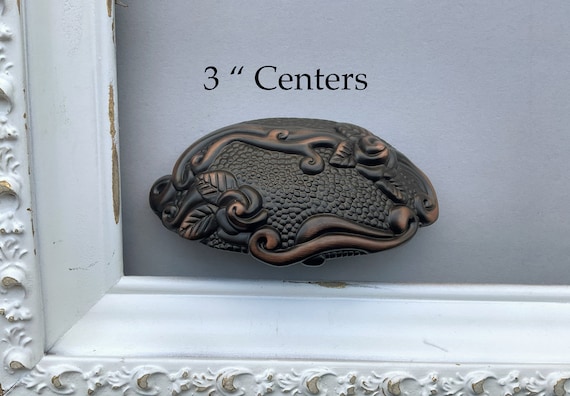 Apothecary Antique Style Oil Rubbed Bronze Metal Cup Pulls , Rose Hardware , Drawer Pulls Handles French Apartment Hardware , Victorian Home