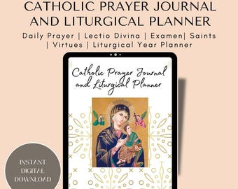 Katholiek gebedsdagboek en liturgische planner | Lectio Divina, Examen, Heiligen, Deugden, Liturgische Organisator | Digitale download
