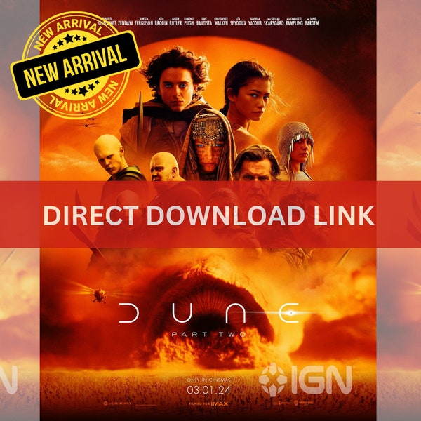 NEW Dune: Part Two 2024 Movie (HQ) Digital Download Link, Action Adventure Fantasy Film, Instant Access