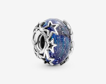 Charm Galaxia Azul y Estrella de Murano