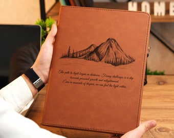 Bible Verse Gift, Custom Quote Engraved Portfolio, Refillable Portfolio, Quote Text Portfolio, Custom Zipper Portfolio, Motivational Gift