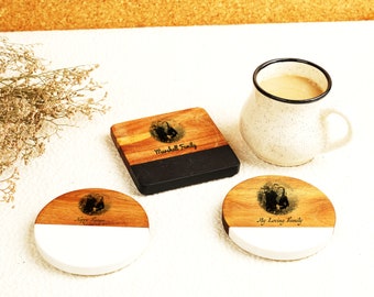 Custom Family Coasters, Picture Coaster, Housewarming Gift, Family Gift, Personalized Coaster, Resin Coasters, Gifts for Women, Mother's Day