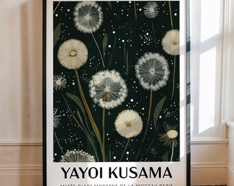 Yayoi Kusama Dandelion Print, Modern Floral Wall Art