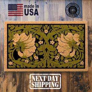 Greenery Doormat, Welcome Garden Decor, Floral Doormat, Front Porch Decor, New Home Gift, New Home Decor, Home Decorations, Coir Doormat