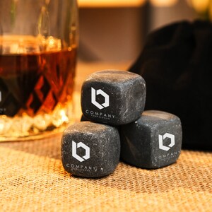 Company Logo Whiskey Stone, Custom Whiskey Stone Set, Whiskey Cooling Stones, Whiskey Gift Set, Business Gift, Gift For Boss, Gift For Him