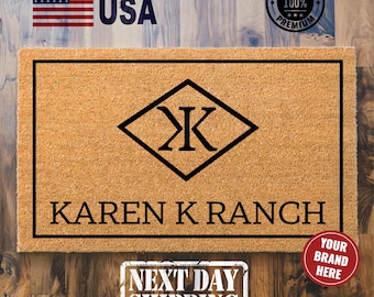 Custom Cattle Brand Doormat, Personalized Ranch Decor, Farmhouse Entrance Mat