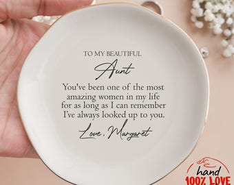 Personalized Ceramic Ring Dish, Custom Trinket Tray